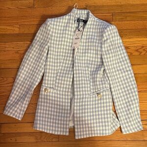 Zara Tweed Baby Blue Blazer NWT Medium